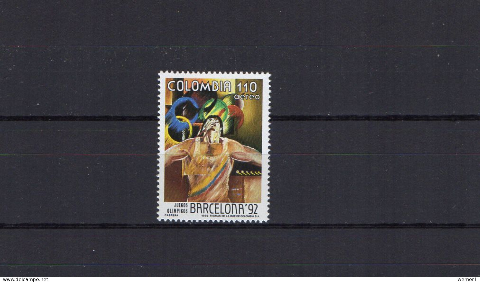 Colombia 1992 Olympic Games Albertville Stamp MNH - Hiver 1992: Albertville