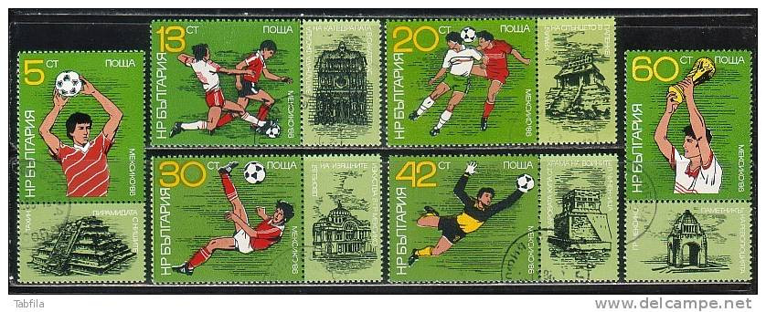 BULGARIA - 1986 - Coup Du Mond De Footballe - Mexico'86 - 6v Phil.obl. - Gebruikt