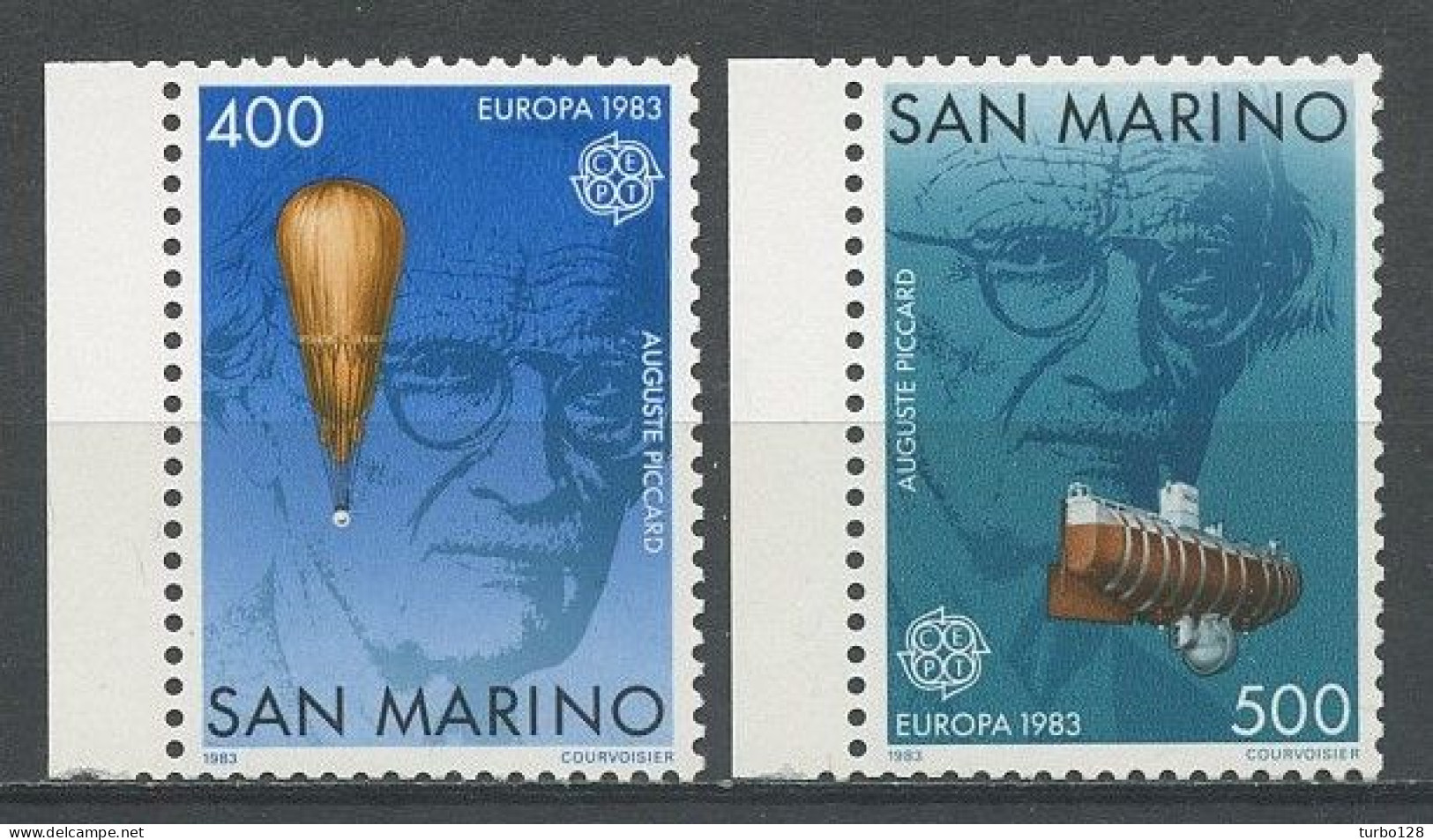 SAINT-MARIN 1983 N° 1074/1075 ** Neufs MNH Superbes C 6.50 € Génie Humain EUROPA Piccard Aérostat Bathyscaphe - Nuevos