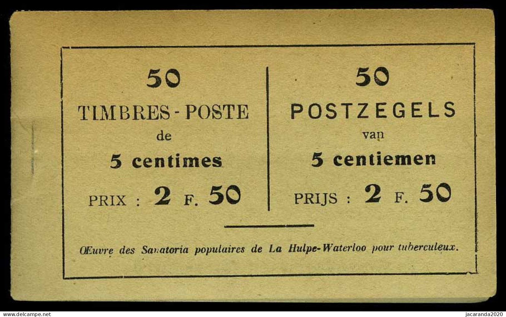 België Boekje A13d(a) - Volledig - Groen Kaftje - 50 Zegels - Doorschijnende Schutblaadjes - 1914 - Zeer  Mooi - 1907-1941 Alte [A]