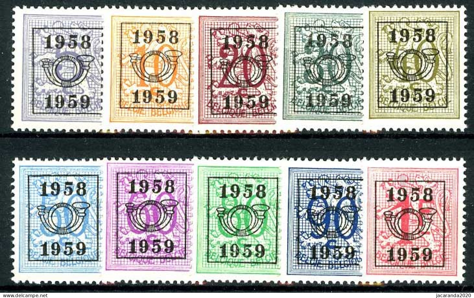 België PRE676/PRE685 ** - 1958 - Cijfer Op Heraldieke Leeuw - Chiffre Sur Lion Héraldique - Preo Reeks 51 - 10w. - Typos 1951-80 (Chiffre Sur Lion)