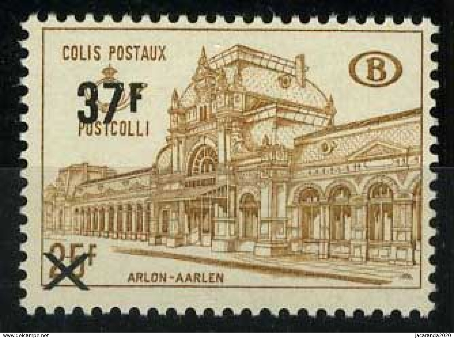 België TR404 ** - Stat.ion Aarlen Met Opdruk - Timbres Colis Postaux - Gare D'Arlon Surch. - WIT Papier - Papier BLANC - Autres & Non Classés