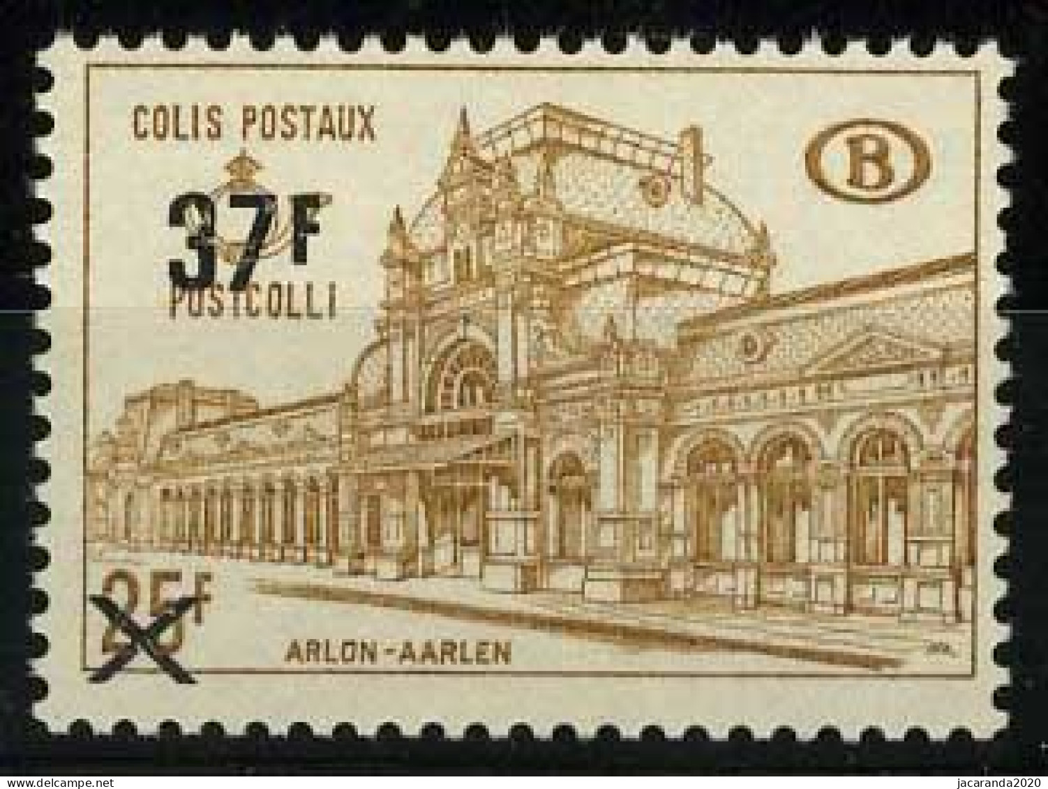 België TR404 ** - Stat.ion Aarlen Met Opdruk - Timbres Colis Postaux - Gare D'Arlon Surch. - WIT Papier - Papier BLANC - Mint