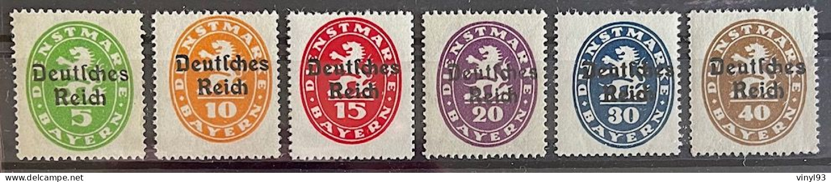 1920 - Deutsches Reich - Les 6 Premiers Timbres Sur 18 - Neuf**sans Charnière MI Du N°34 Au 39 - "blason Bayern" - Service