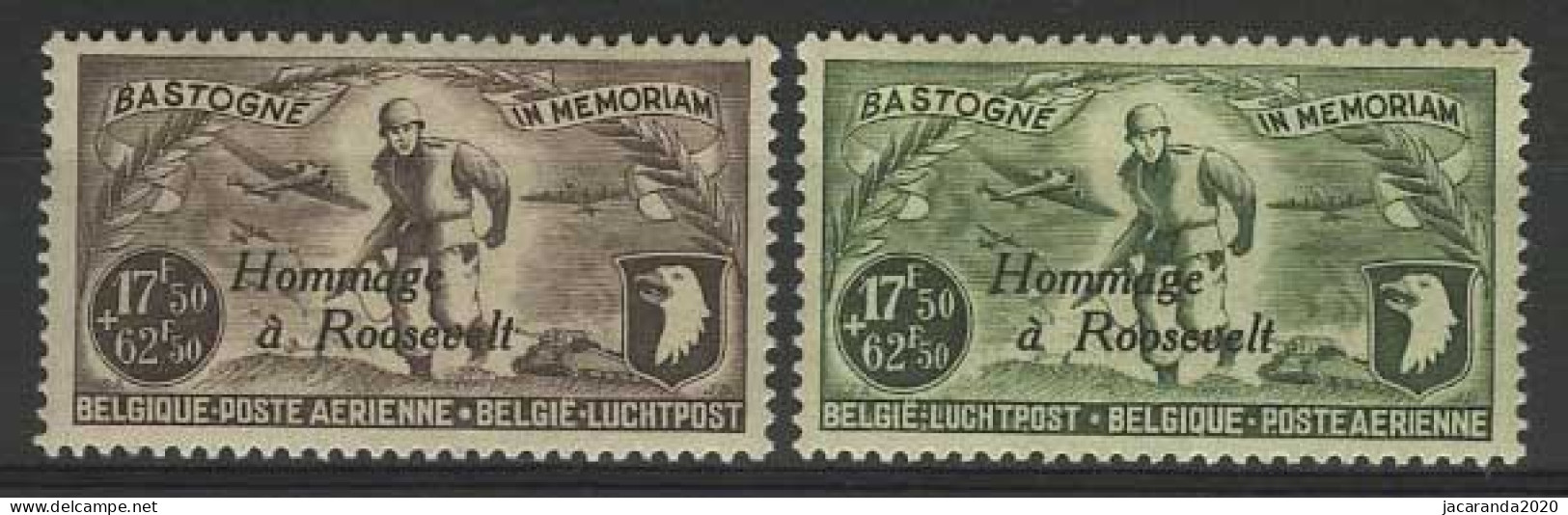 België PR81/82 * - Luchtpostzegels PA12/13 Met Opdruk "Hommage à Roosevelt" - Privat- Und Lokalpost [PR & LO]