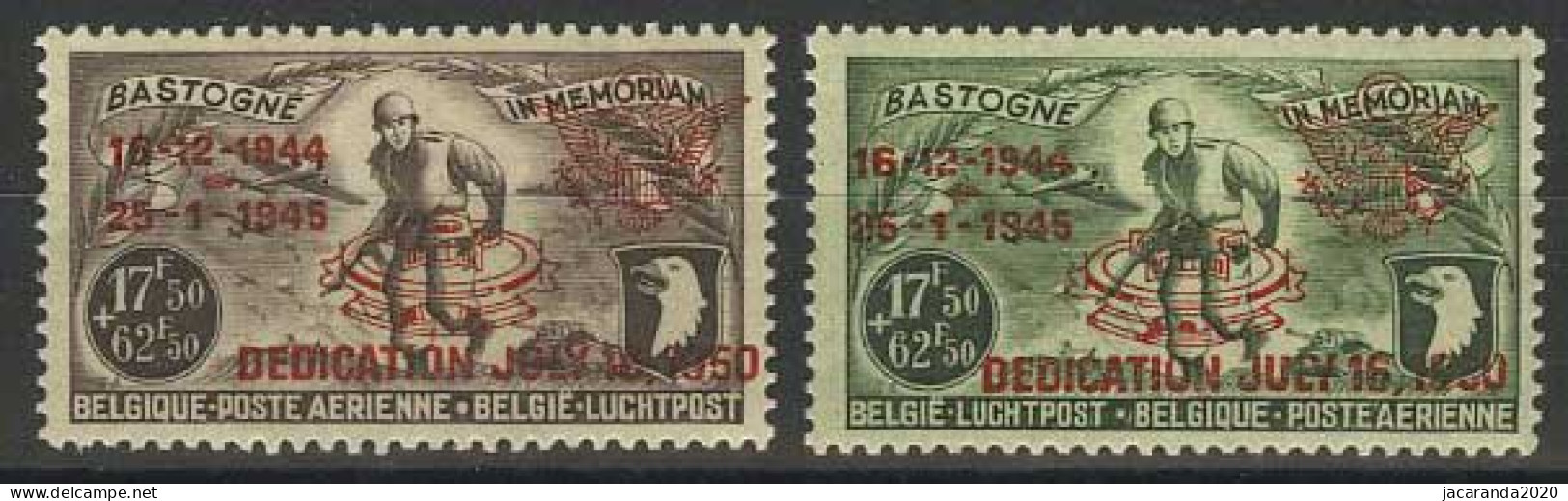 België PR113/14 ** - Luchtpostzegels PA12/13 Met Opdruk "Dedication July 16. 1950" - Privat- Und Lokalpost [PR & LO]