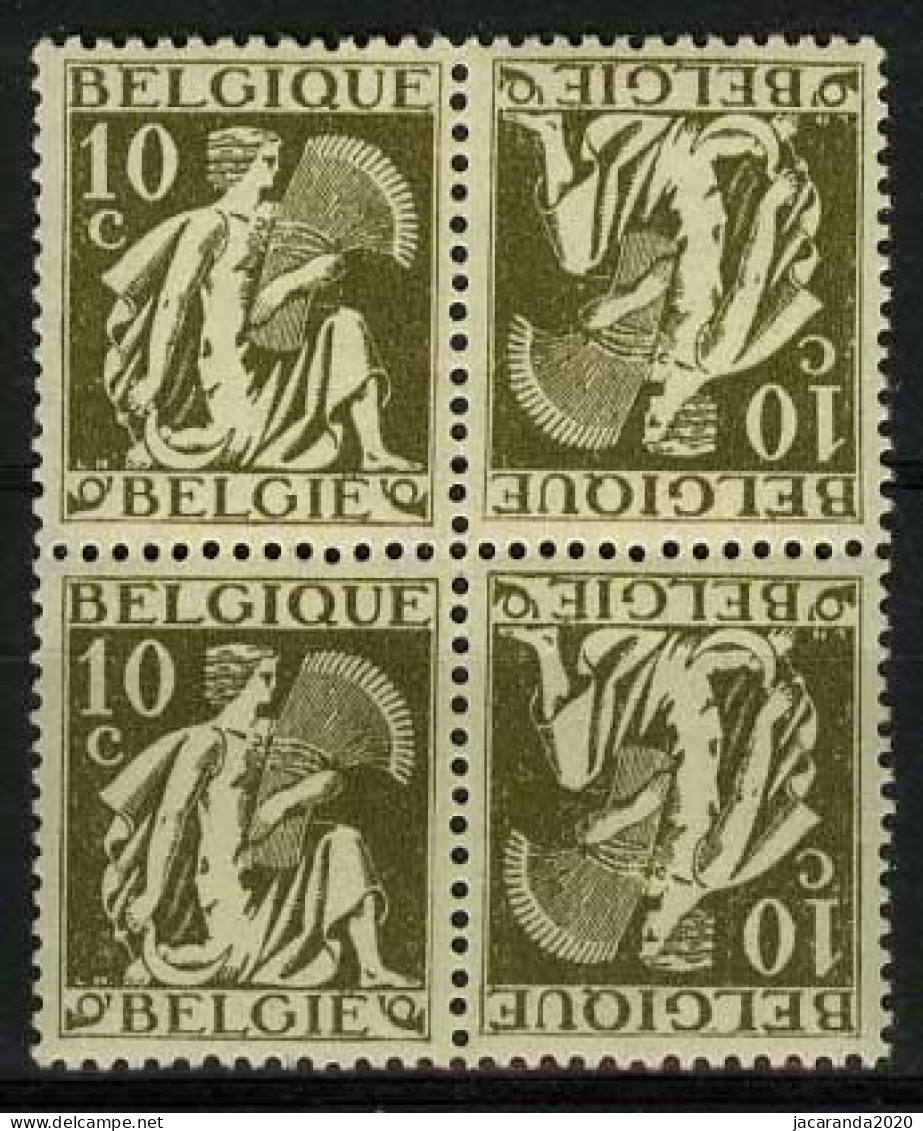 België KP13 ** - Ceres - 10c Olijf - MNH - Tête-bêche [KP] & Zwischensteg [KT]