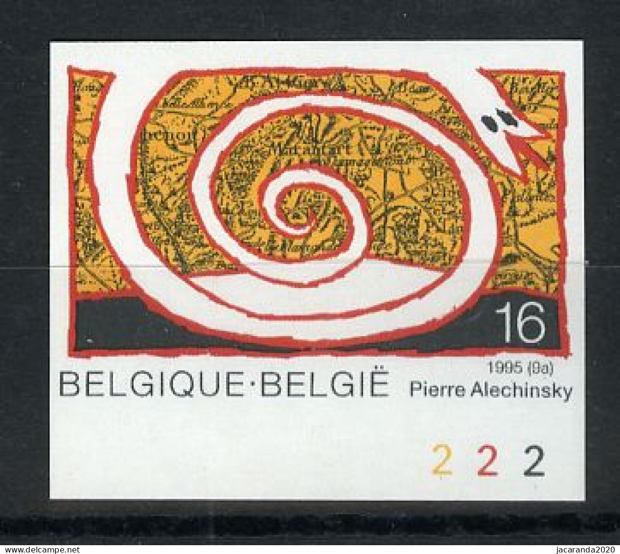 België 2602 ON - Kunst - Art - Pierre Alechinsky - Met Plaatnummer - ZEER ZELDZAAM - TRES RARE Avec Numéro De Planche - 1981-2000