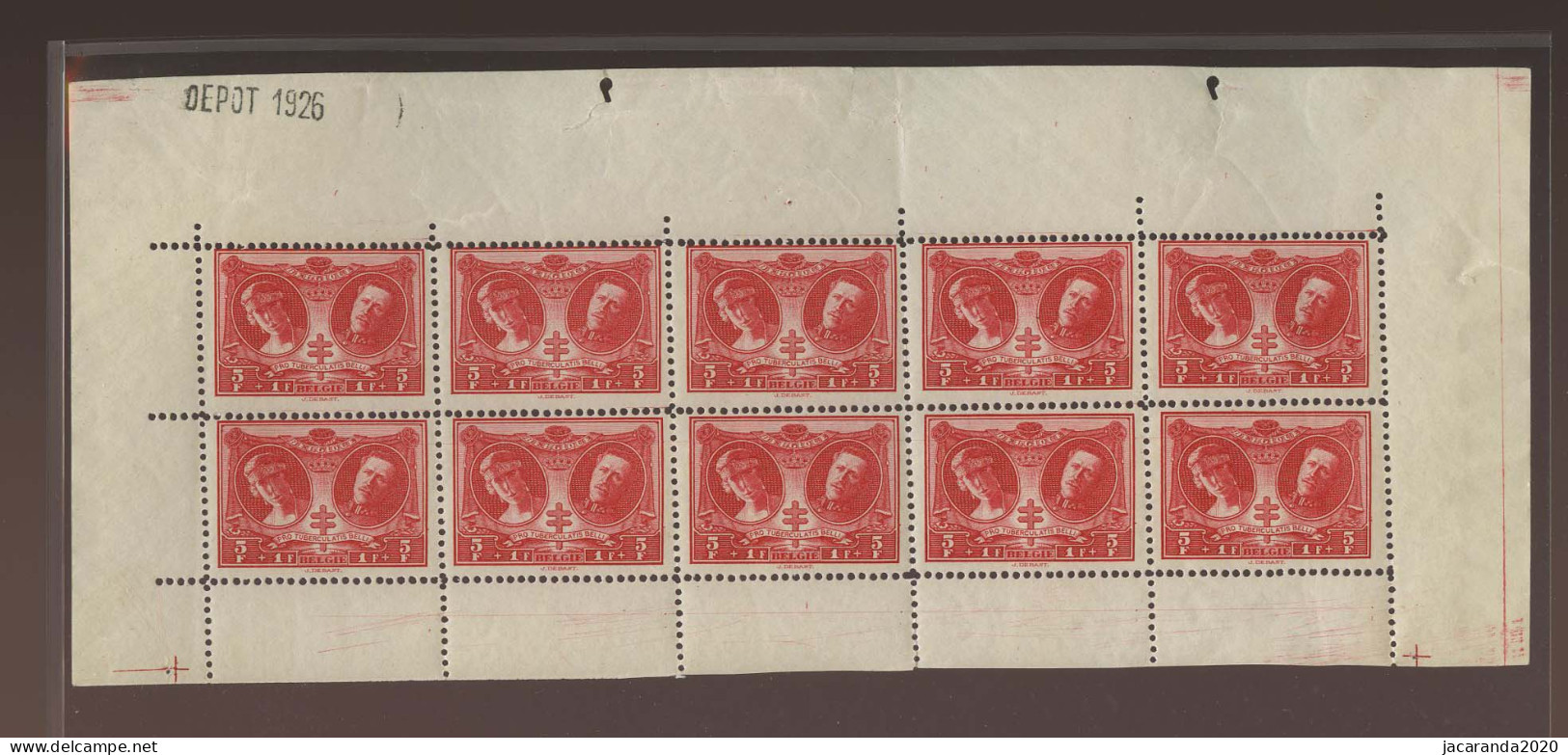 België F244A ** - Klein Velletje Van 10 - Depot 1926 - Tuberculosebestrijding - Antituberculeux - MNH - ...-1930