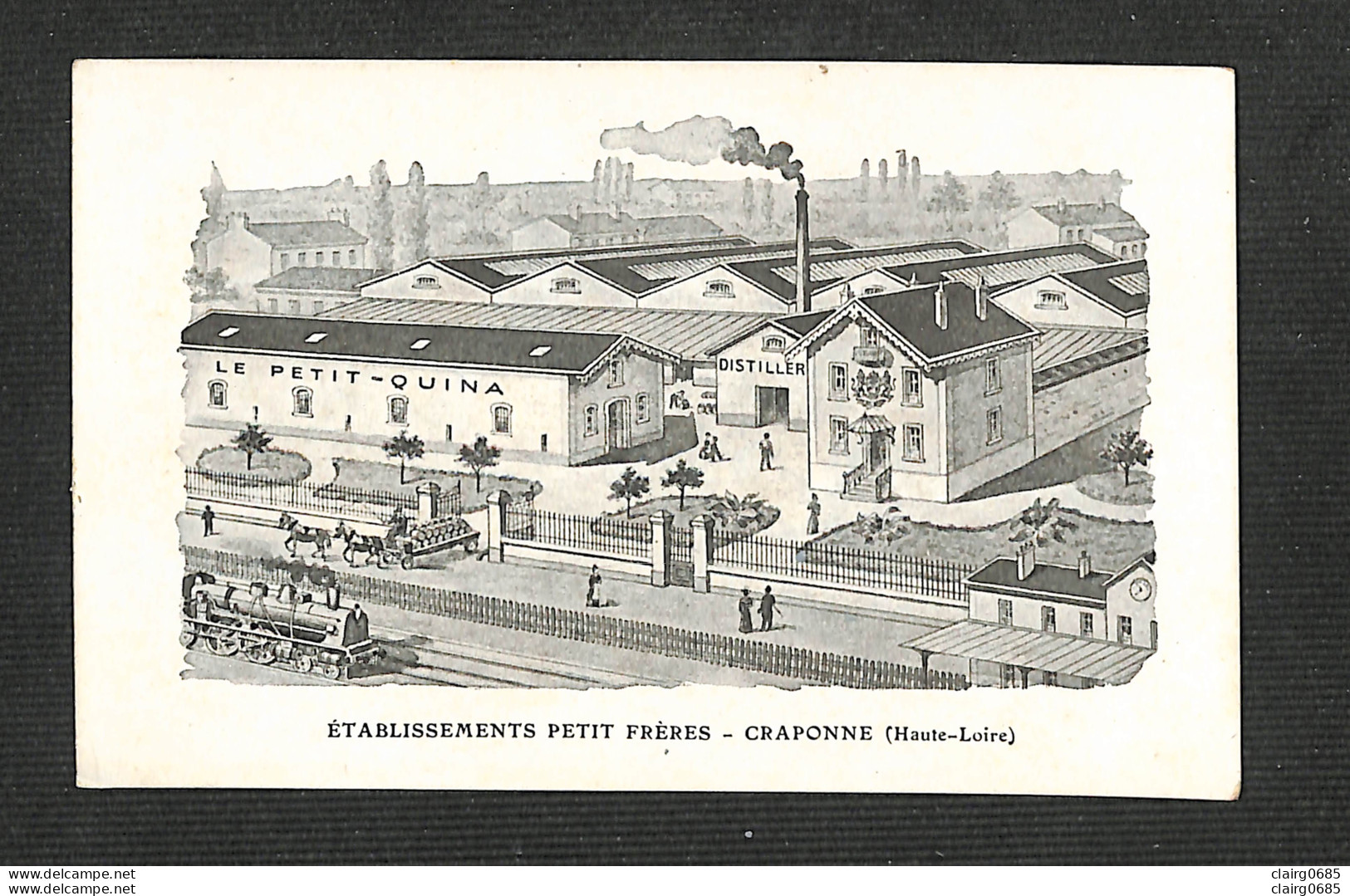 43 - CRAPONNE - Carte PUB - ÉTABLISSEMENTS PETIT FRÈRES - LE PETIT-QUINA - Craponne Sur Arzon