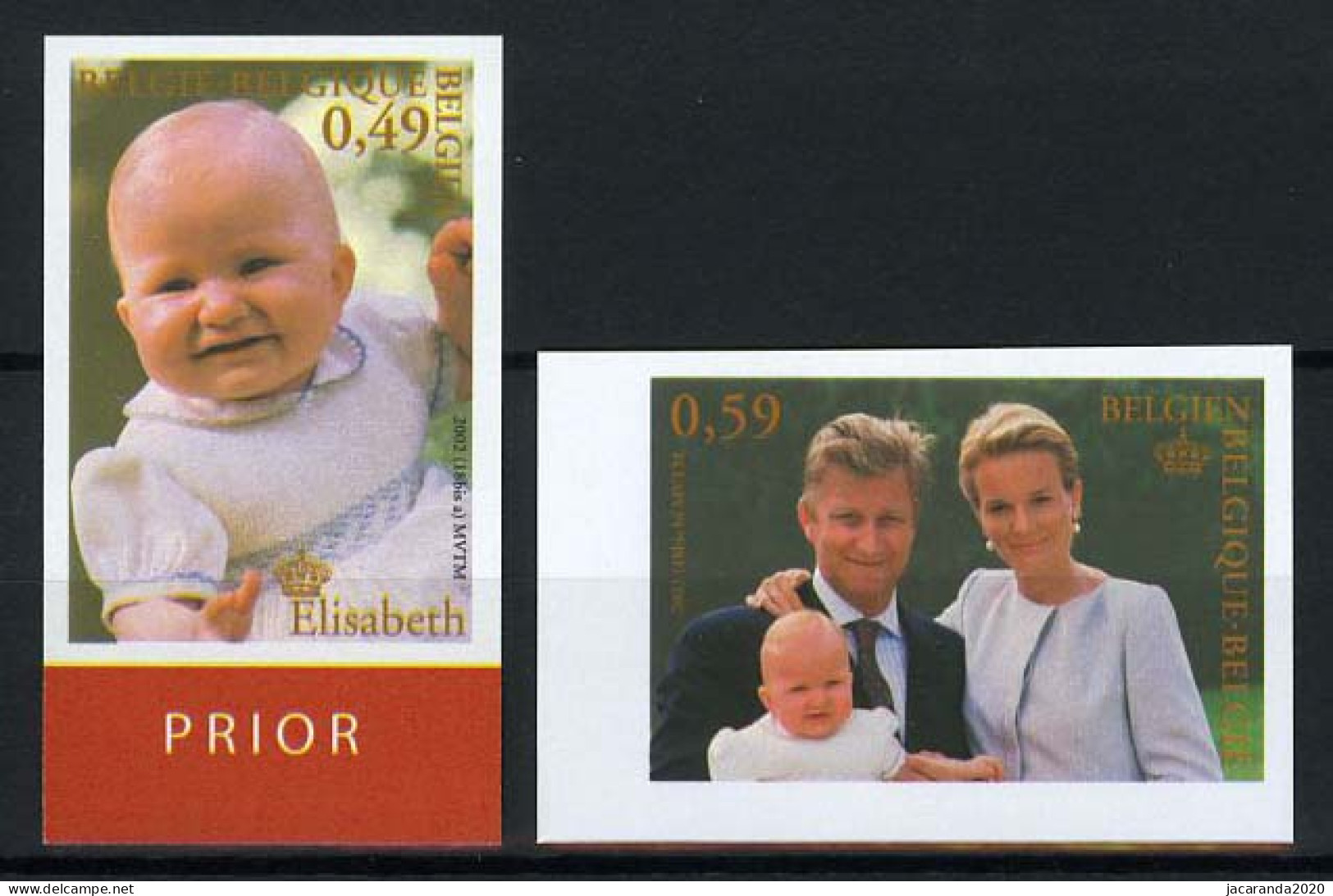 België 3098/99 ON - Prinses Elisabeth 1 Jaar - Prins Filip - Prinses Mathilde - 2001-…