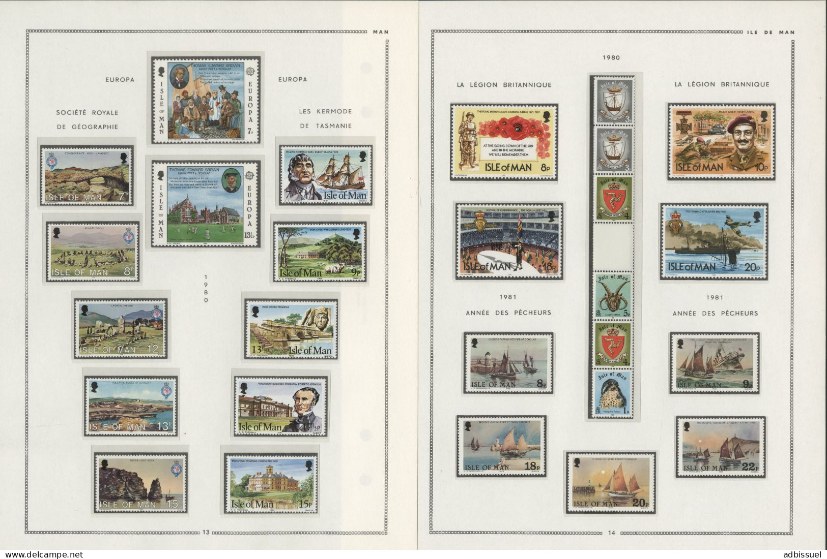 ILE DE MAN Collection de 1973 à 1988 neufs ** (MNH) Cote totale 424,05 € Voir Suite et 18 photos