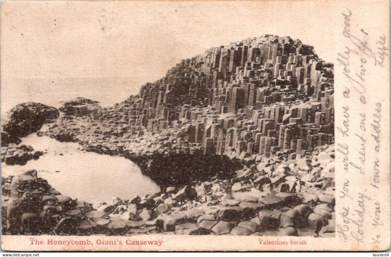 4-4-2024 (1 Z 1) Ireland (posted From Ireland To Scotland In 1904) Co Antrim Honeycomb Giant's Causeway (now UNESCO) Bw - Antrim