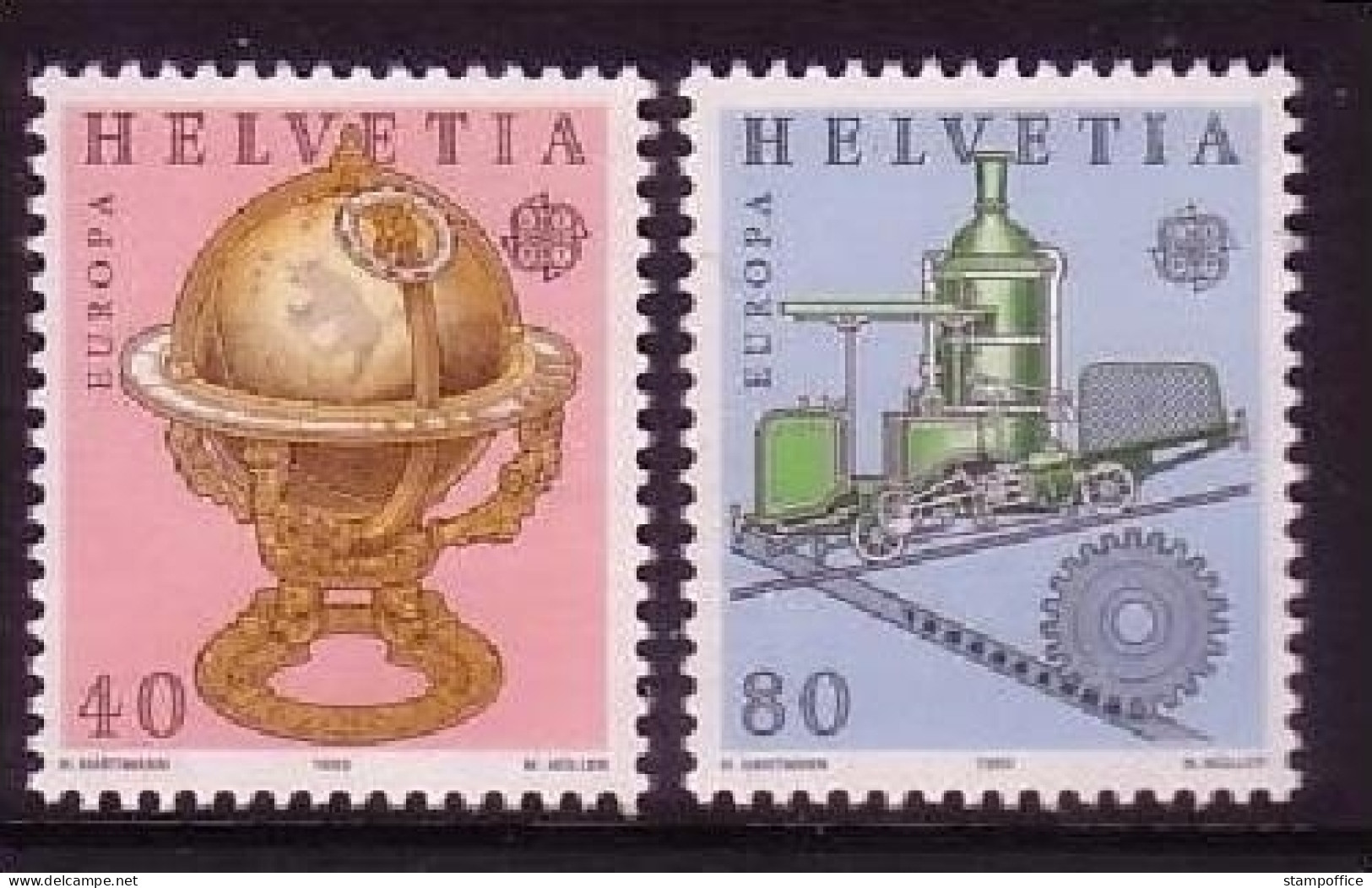 SCHWEIZ MI-NR. 1249-1250 POSTFRISCH(MINT) EUROPA 1983 GROSSE WERKE GLOBUS ZAHNRADBAHN - 1983