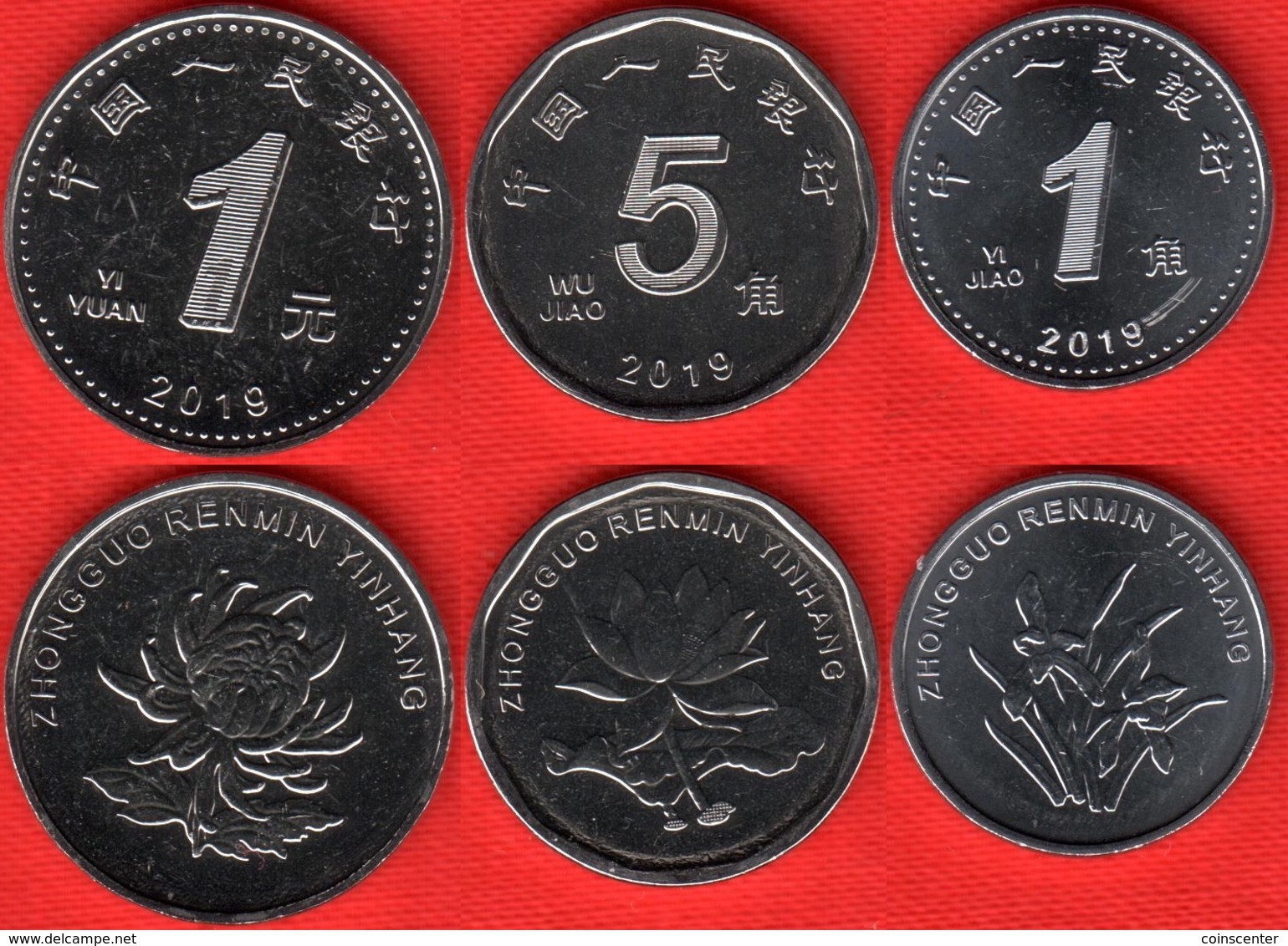 China Set Of 3 Coins: 1 Jiao - 1 Yuan 2019 UNC - Chine