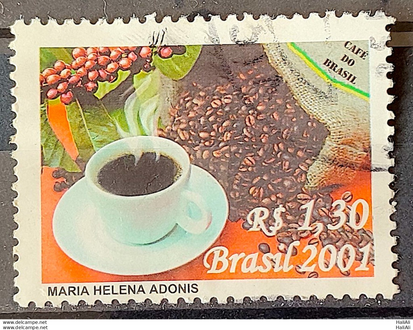 C 2435 Brazil Stamp Coffee Drink Gastronomy 2001 Circulated 1 - Gebruikt