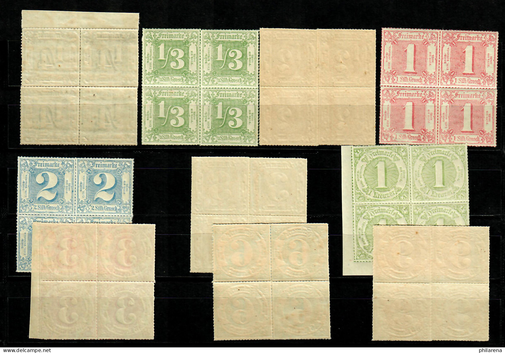 Thurn & Taxis: MiNr. 45-54, Postfrisch, ** Im Viererblock - Mint