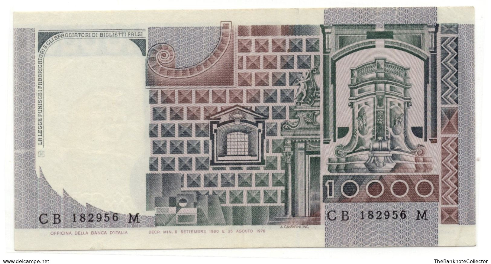 Italy 10000 Lire 1976 VF - 50000 Lire