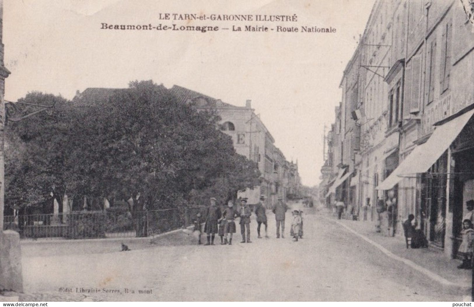 X18-82) BEAUMONT DE LOMAGNE (TARN ET GARONNE) LA MAIRIE - ROUTE NATIONALE - ( ANIMEE - 2 SCANS ) - Beaumont De Lomagne