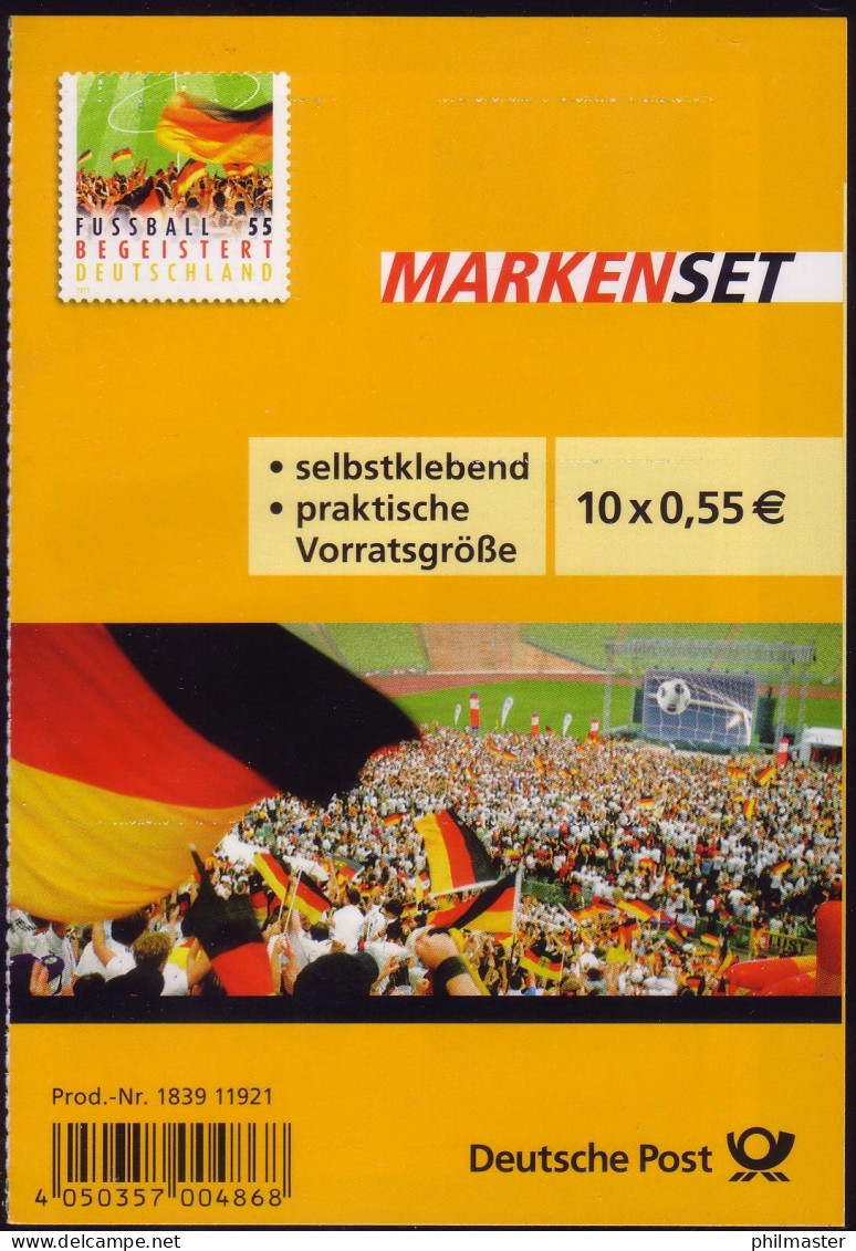 88I MH Fußball Begeistert Deutschland 2012, Erstverwendungsstempel Bonn 2.5. - 2011-2020