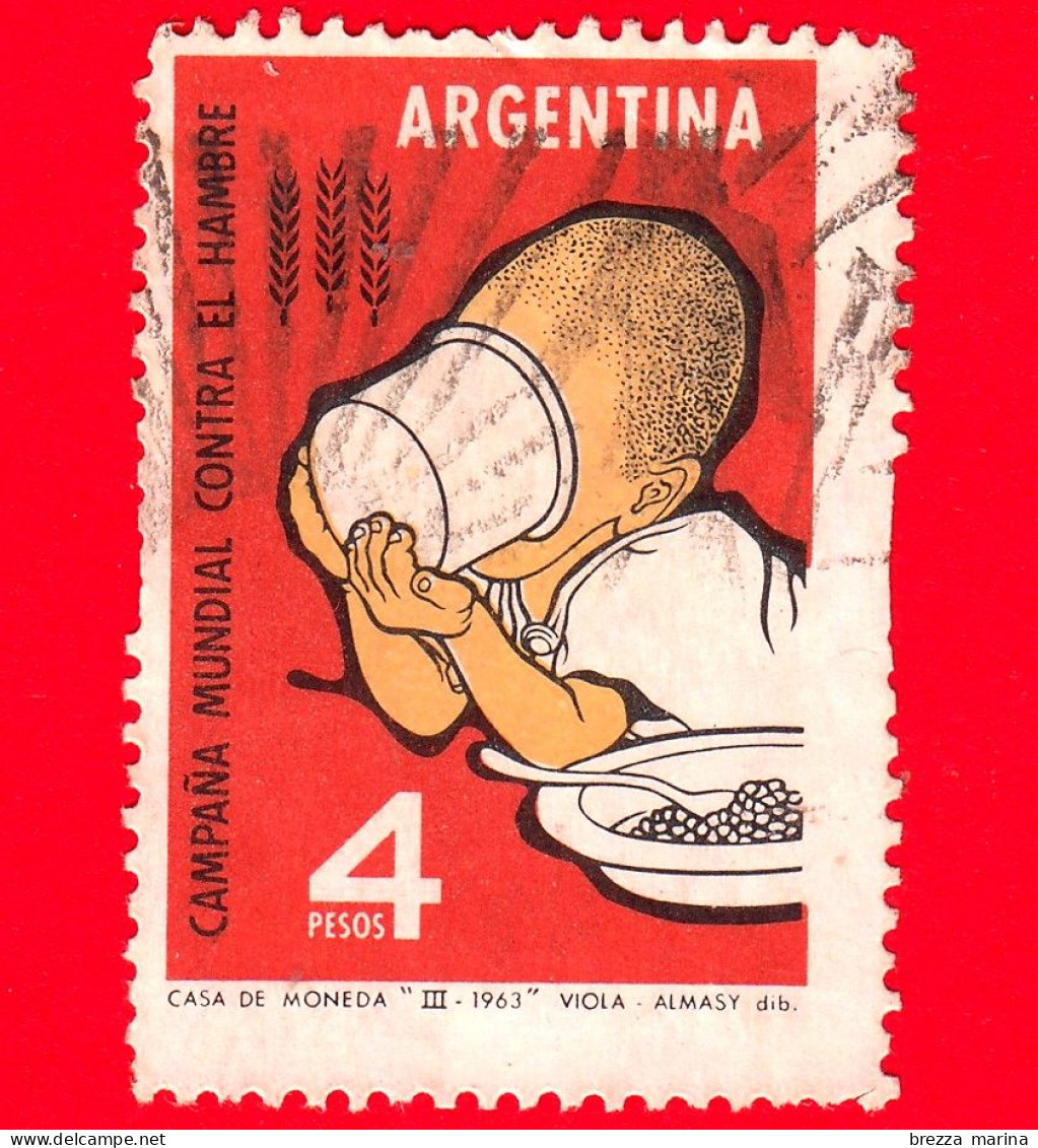 ARGENTINA - Usato - 1963 - Lotta Contro La Fame Nel Mondo - Freedom From Hunger - 4 - Used Stamps