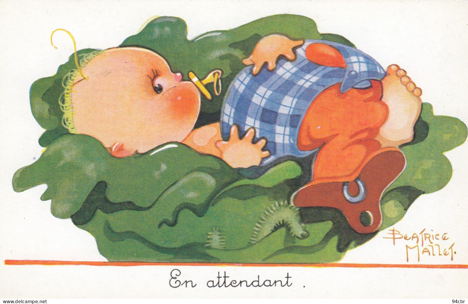 CPA (illustrateur Enfants)    En Attendant ( B.bur Theme ) B Mallet - Mallet, B.