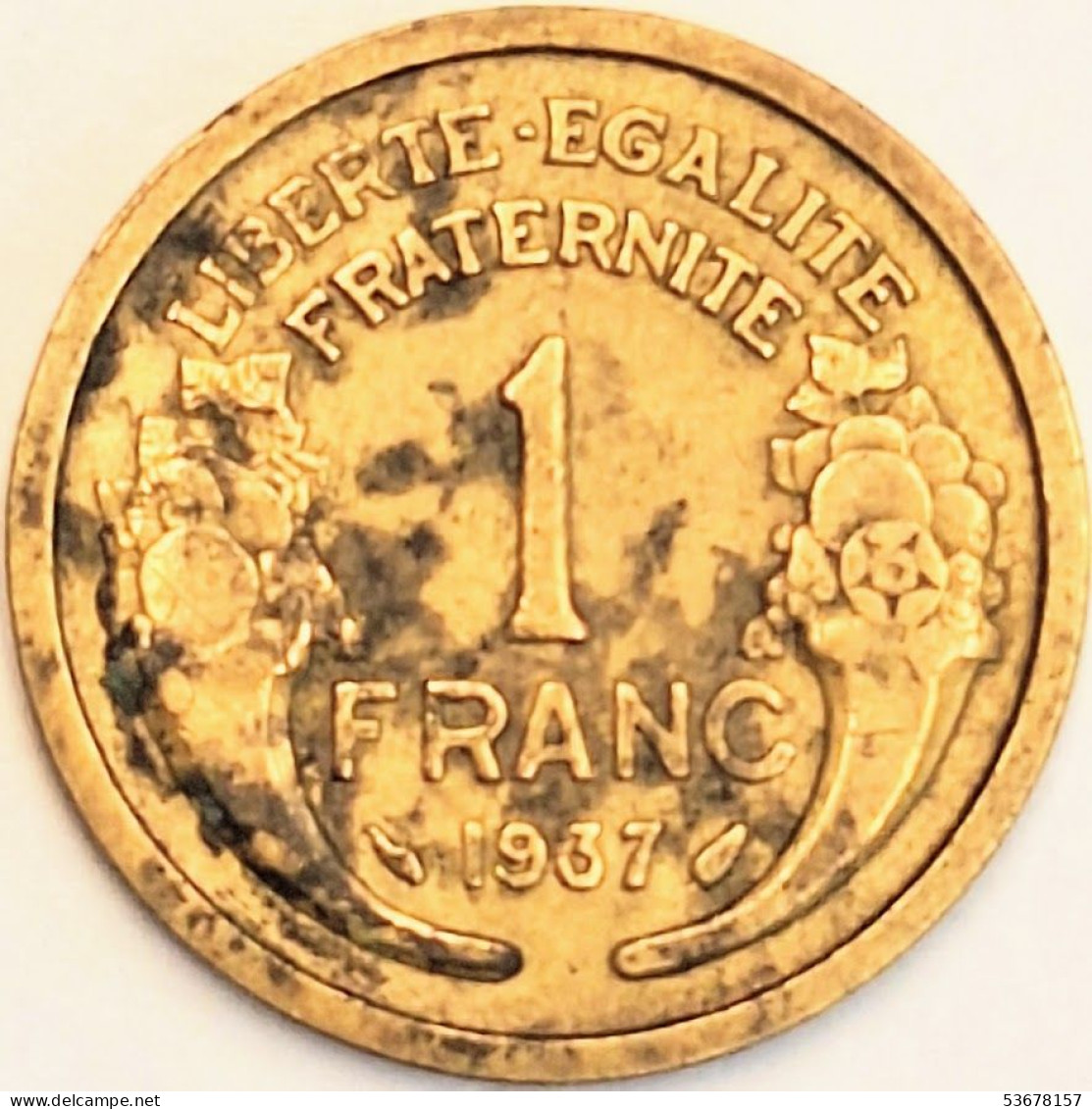 France - Franc 1937, KM# 885 (#4076) - 1 Franc