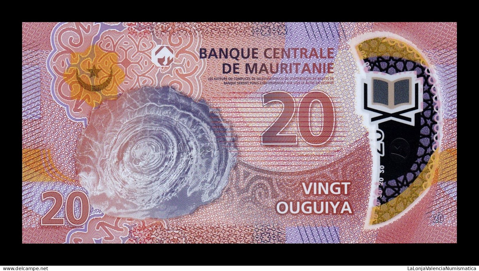 Mauritania 20 Ouguiya 2020 (2022) Pick A22 Polymer Sc Unc - Mauritanie