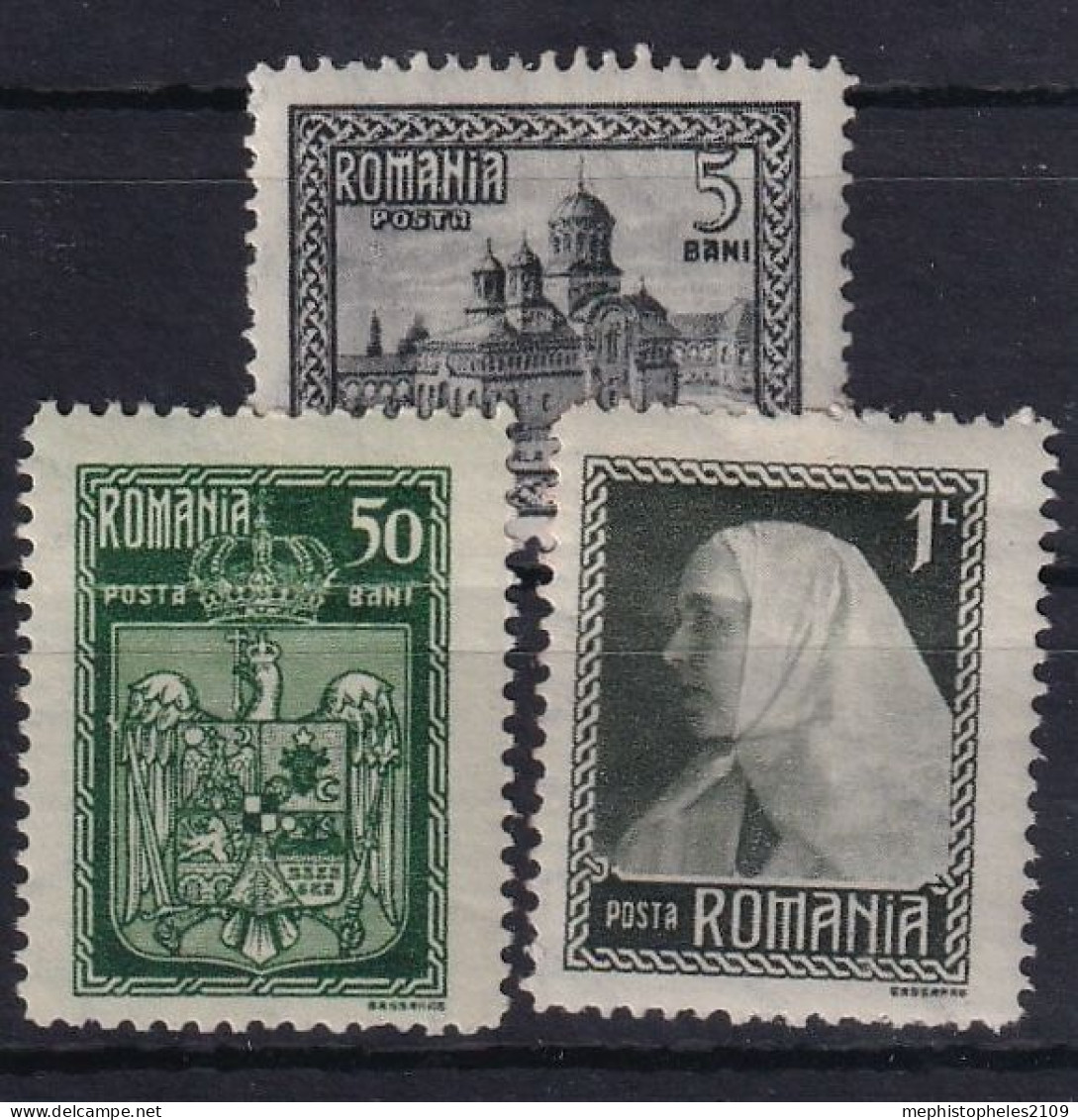 ROMANIA 1926 - MLH - Sc# 283, 285, 286 - Nuovi