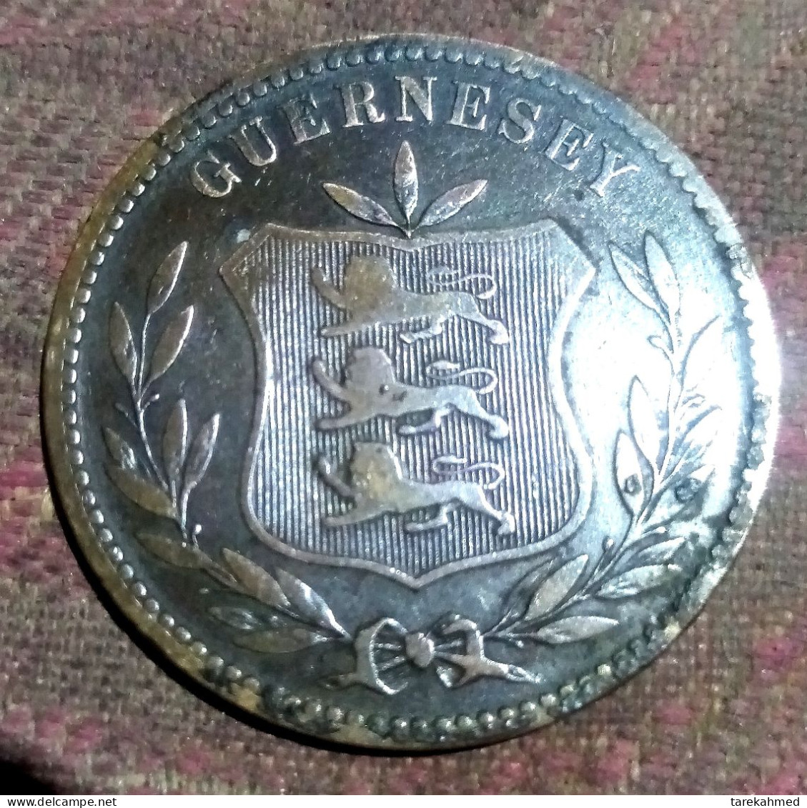 Guernesey, 8 Doubles, 1885 H.  KM# 7, Victoria, Perfect, Gomaa - Guernsey