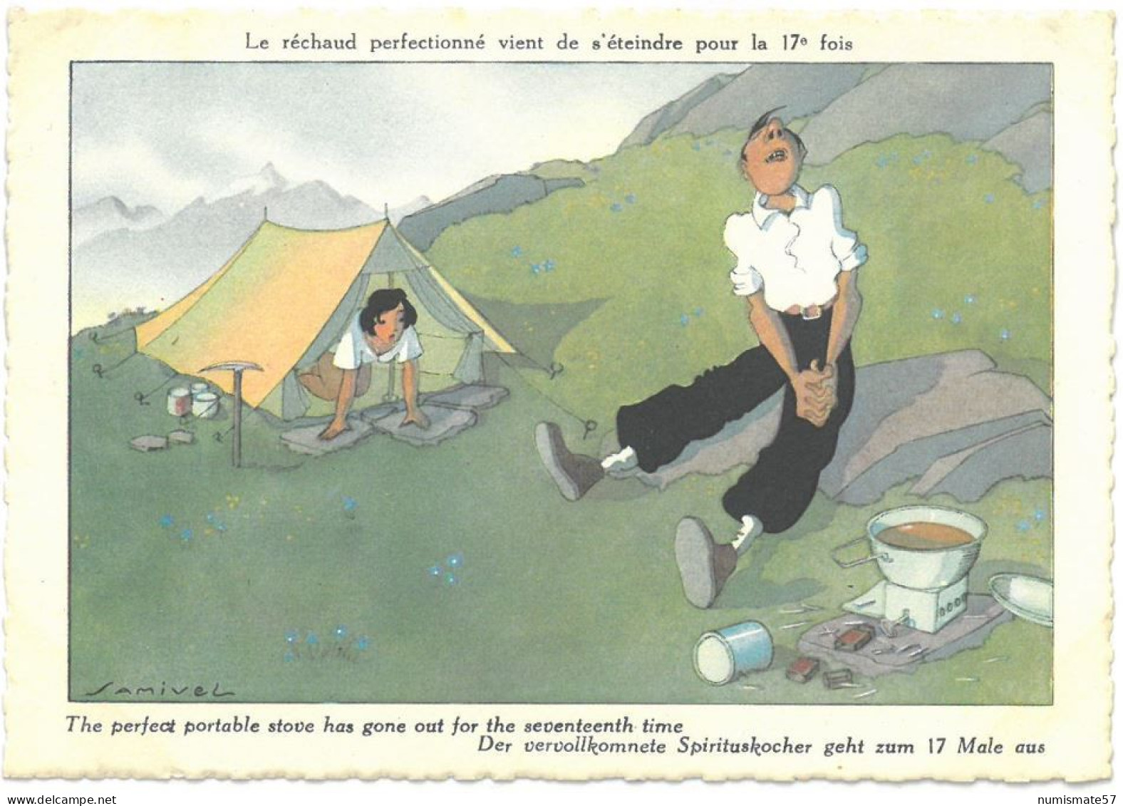 CPSM Illustrateur SAMIVEL - Le Réchaud Perfectionné Vient De S'éteindre Pour La 17ème Fois -  Ed. JANSOL - Samivel