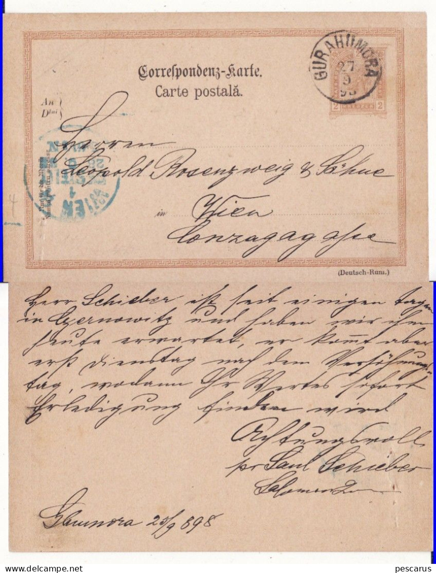 Romania ,Roumanie, Rumaenien -Bukowina, Bucovina-Gura Humorului-1898 - Lettres & Documents