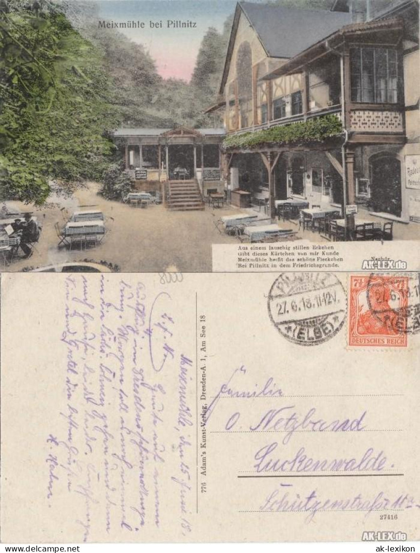 Ansichtskarte Pillnitz Meixmühle 1918 - Pillnitz