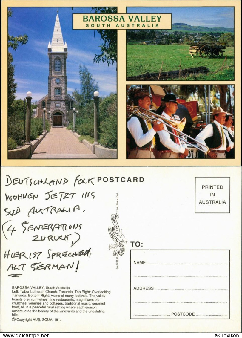 Postcard Barossa Valley Tabor Church Tanunda, Festival Musicians 1990 - Other & Unclassified