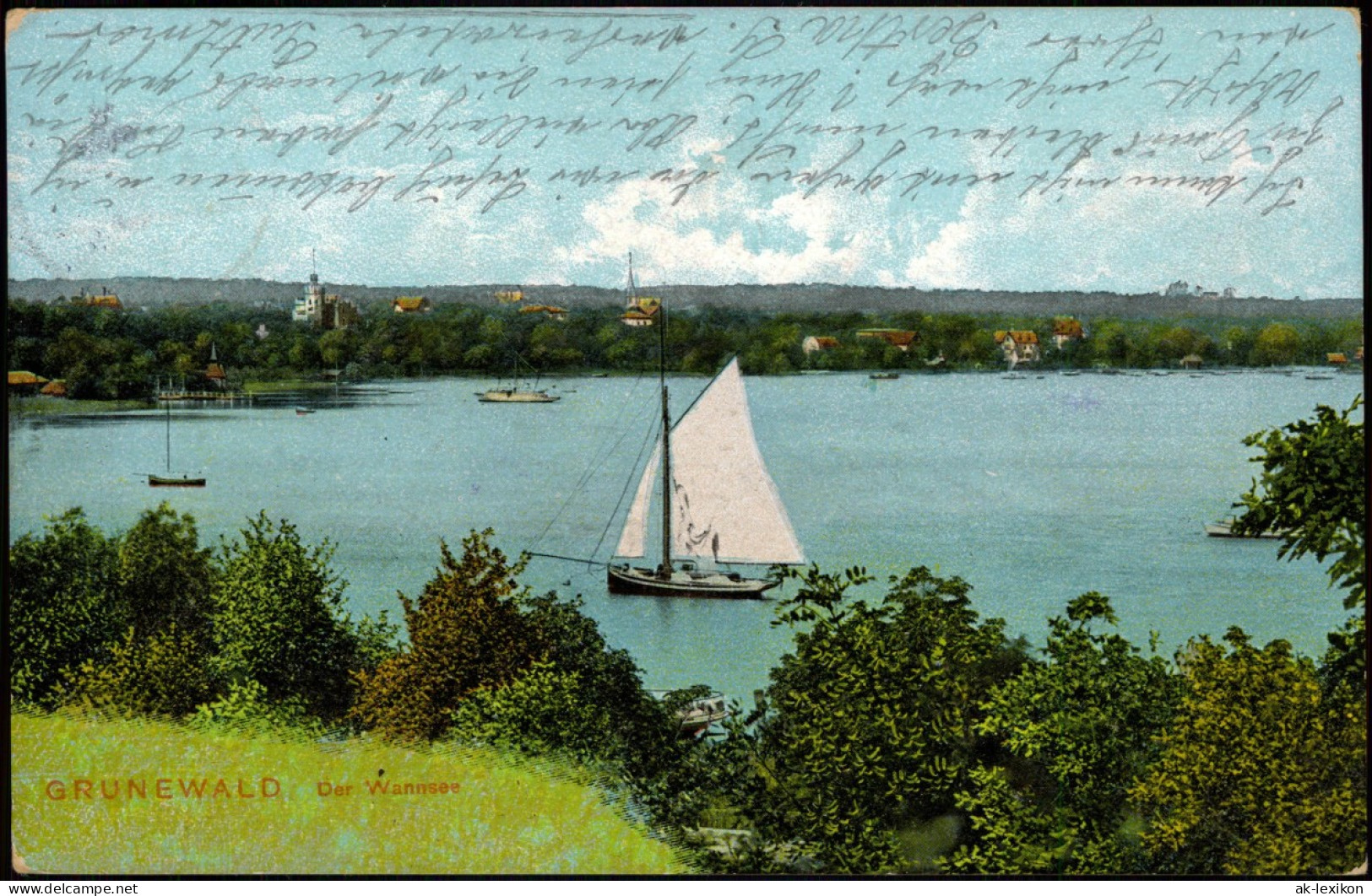 Ansichtskarte Grunewald-Berlin Dwe Wannsee - Segelboote 1912 - Grunewald