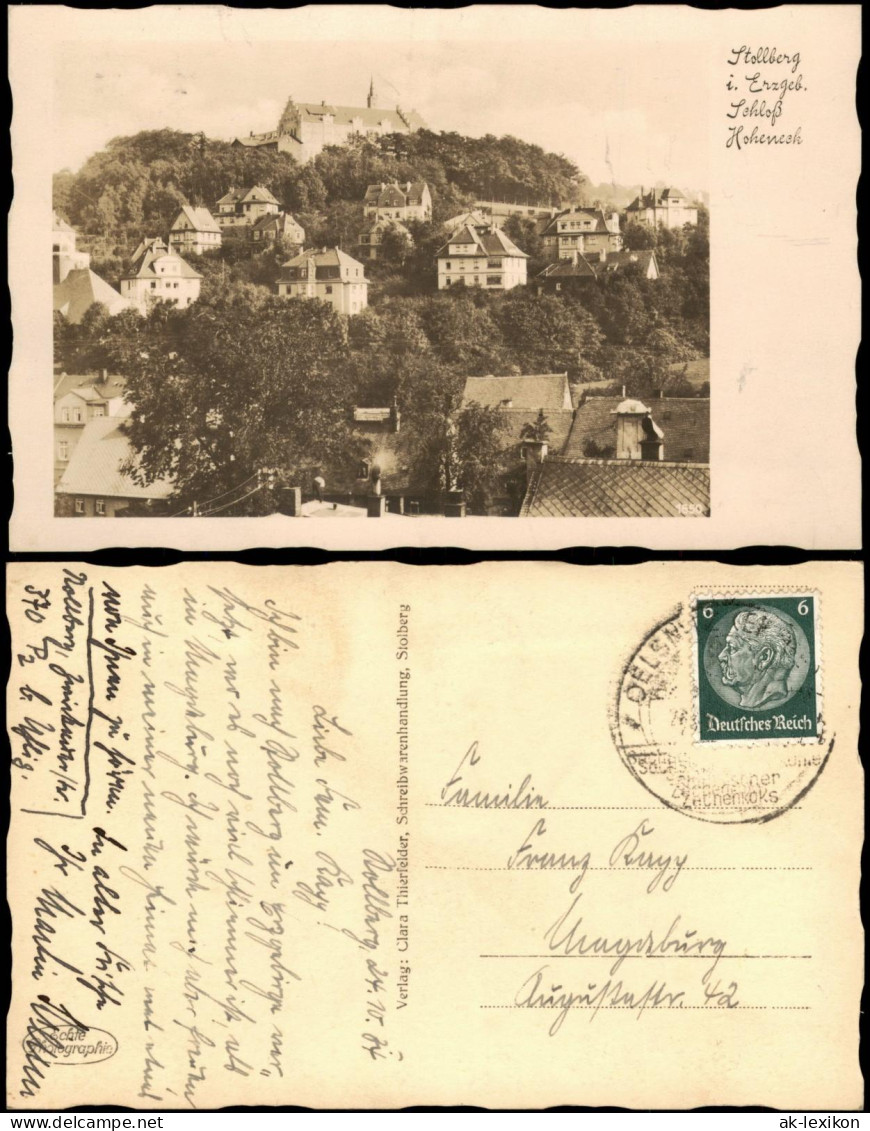 Hoheneck-Stollberg (Erzgebirge) Blick Auf Schloss Hoheneck Erzgebirge 1934 - Stollberg (Erzgeb.)