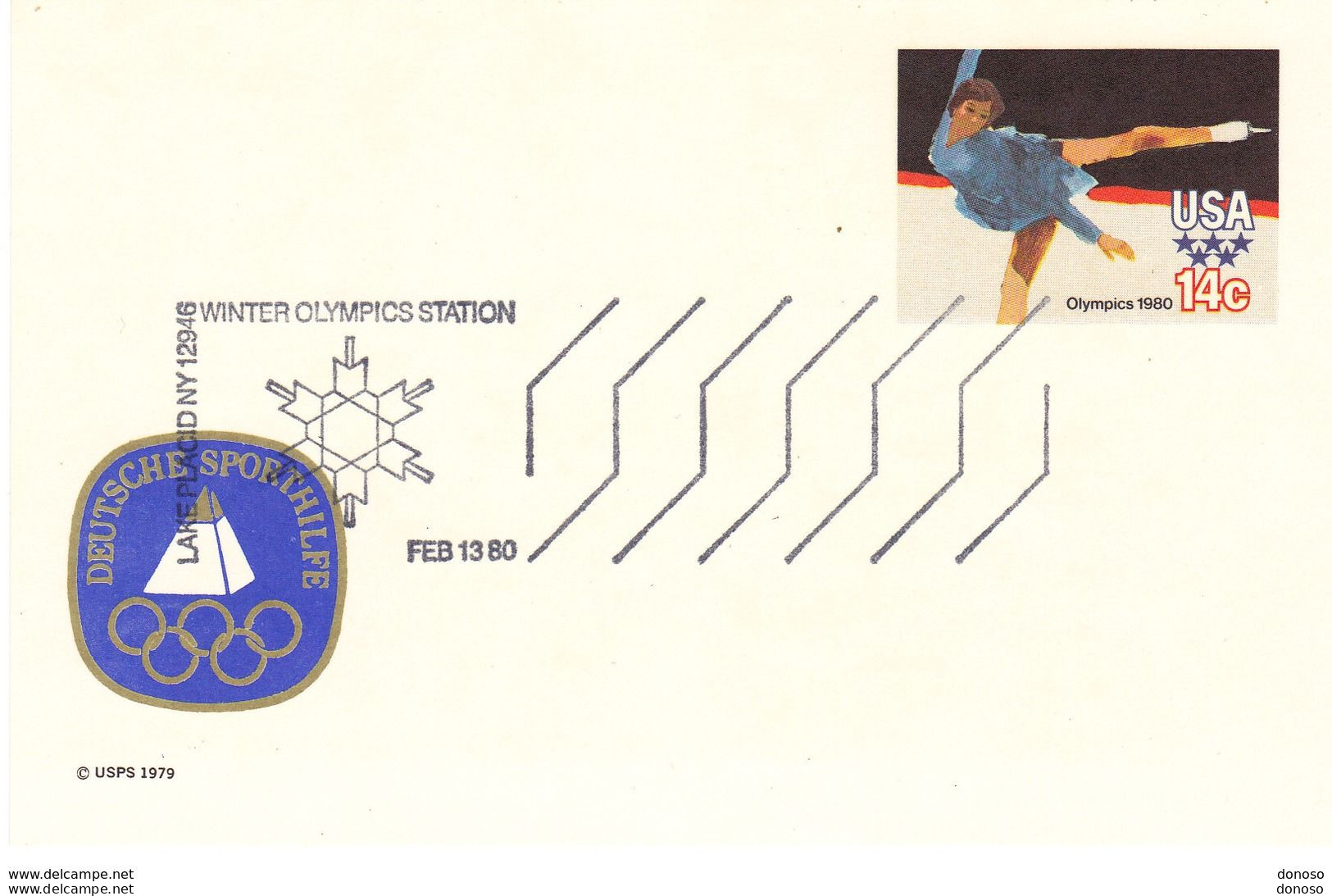 USA 1980 Jeux Olympiques LAKE PLACID Patinage équipe Allemande - Souvenirkaarten