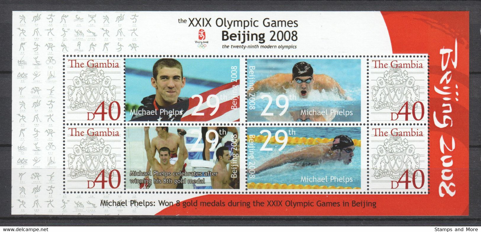 Gambia - SUMMER OLYMPICS BEIJING 2008 - Set 2 Of 2 MNH Sheets - Sommer 2008: Peking