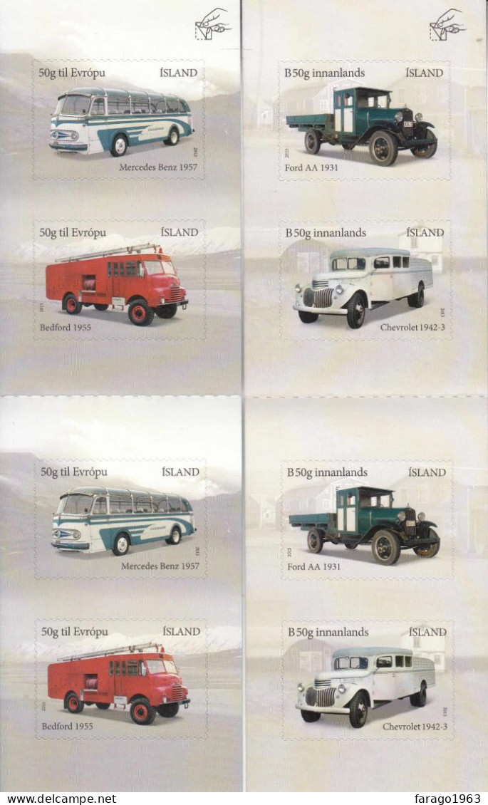 2013 Iceland Trucks Firetrucks Buses Ford Chevrolet Benz Complete Set Of 2 Booklets MNH - Ongebruikt
