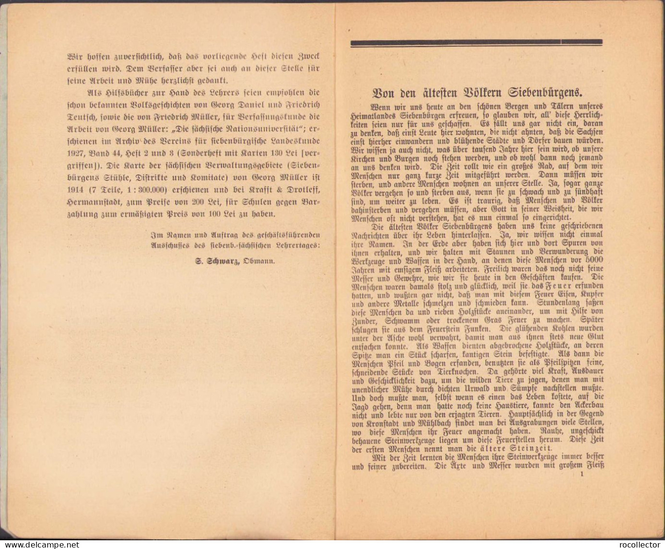 Bilder Aus Der Heimischen Geschichte. I Teil Von Hermann Rehner, 1933 Hermannstadt C286 - Libri Vecchi E Da Collezione