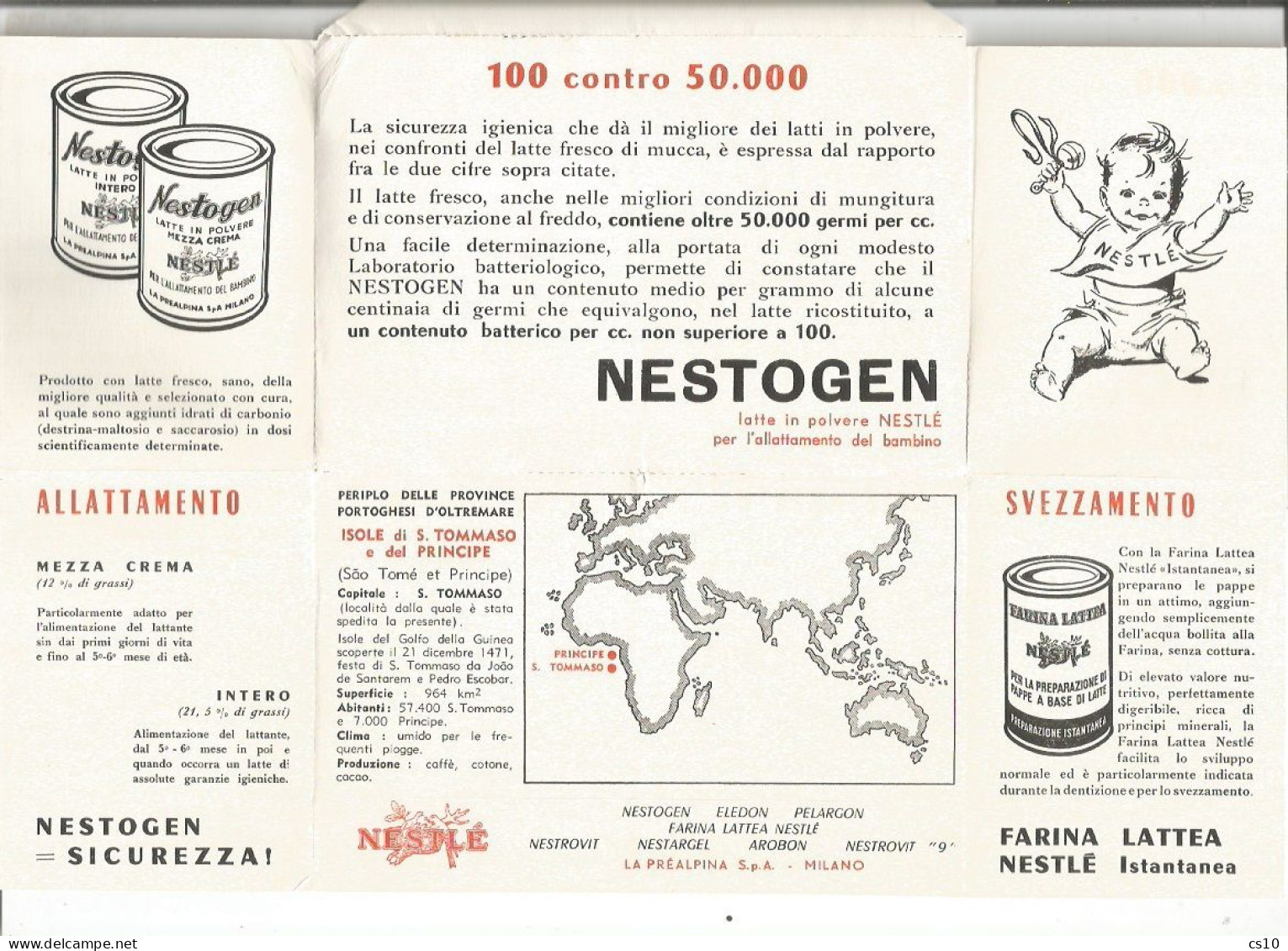 S.Tomè Principe Dear Doctor ADV Promo NESTOGEN By Nestlé Airmail Impremé CV 12set1959 X Italy - St. Thomas & Prince