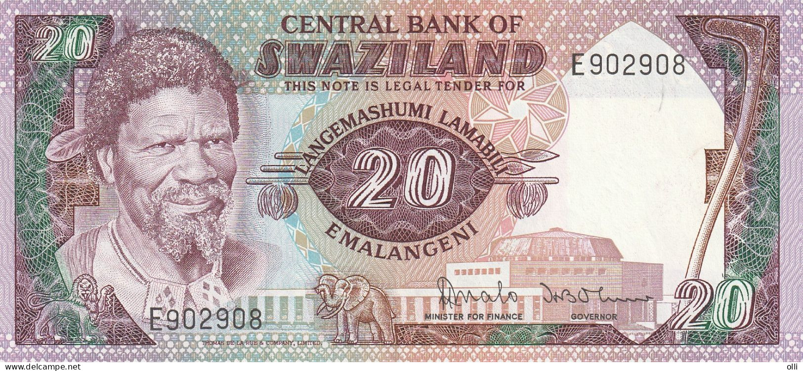 SWAZILAND 20 EMALANGENI ND/1985  P-11  A UNC - Swaziland