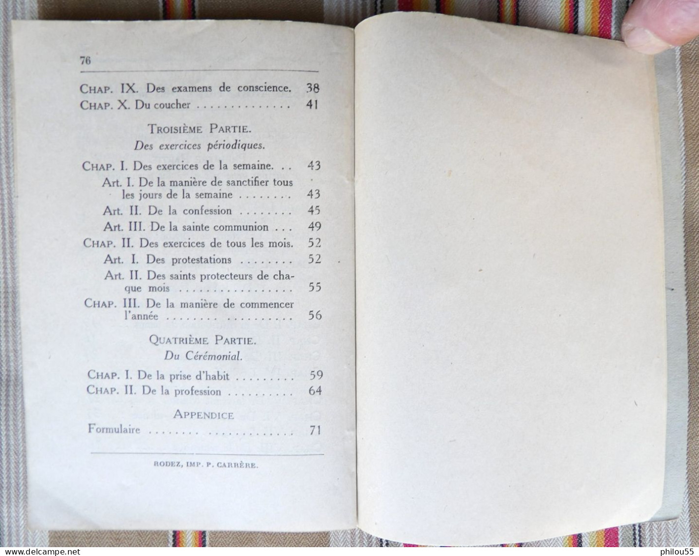 12 RODEZ CARRERE Constitutions des Soeurs de St Joseph d'Estaing DIOCESE DES RODEZ 1932