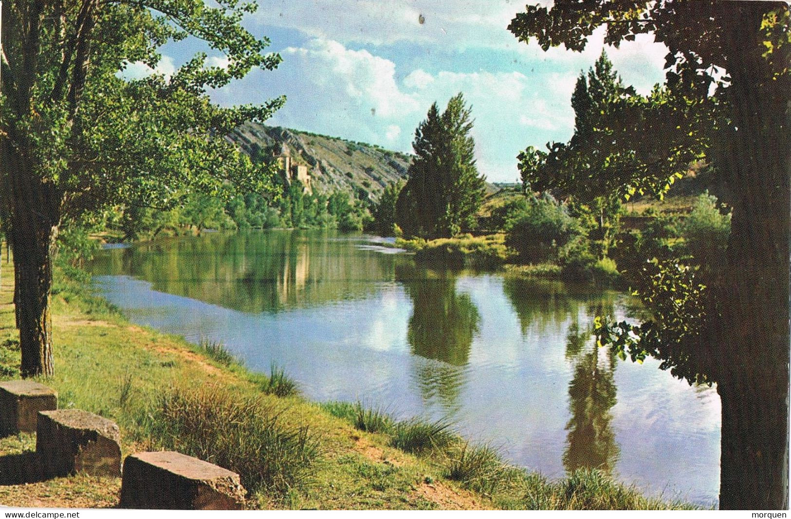 54667. Postal SAUQUILLO De BOÑICES (Soria) 1966. Vista Soria Y Rio Duero. MUY RARA - Storia Postale