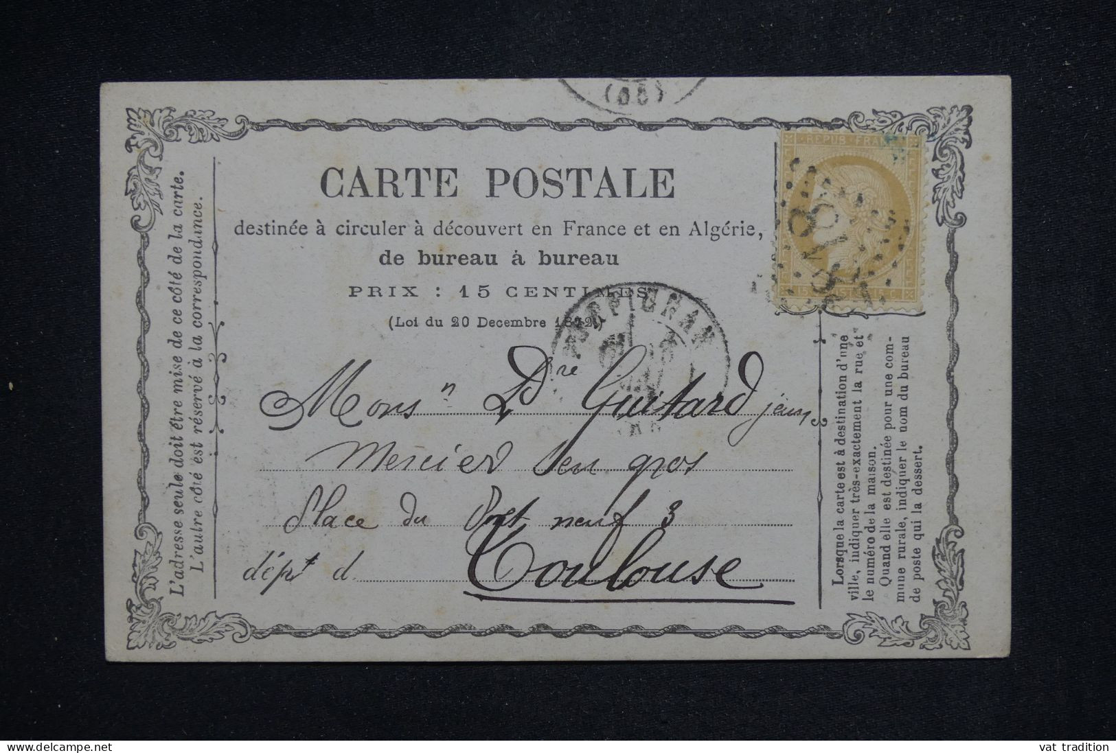 FRANCE - Carte Précurseur De Perpignan Pour Toulouse En 1873 - L 151406 - Cartoline Precursori