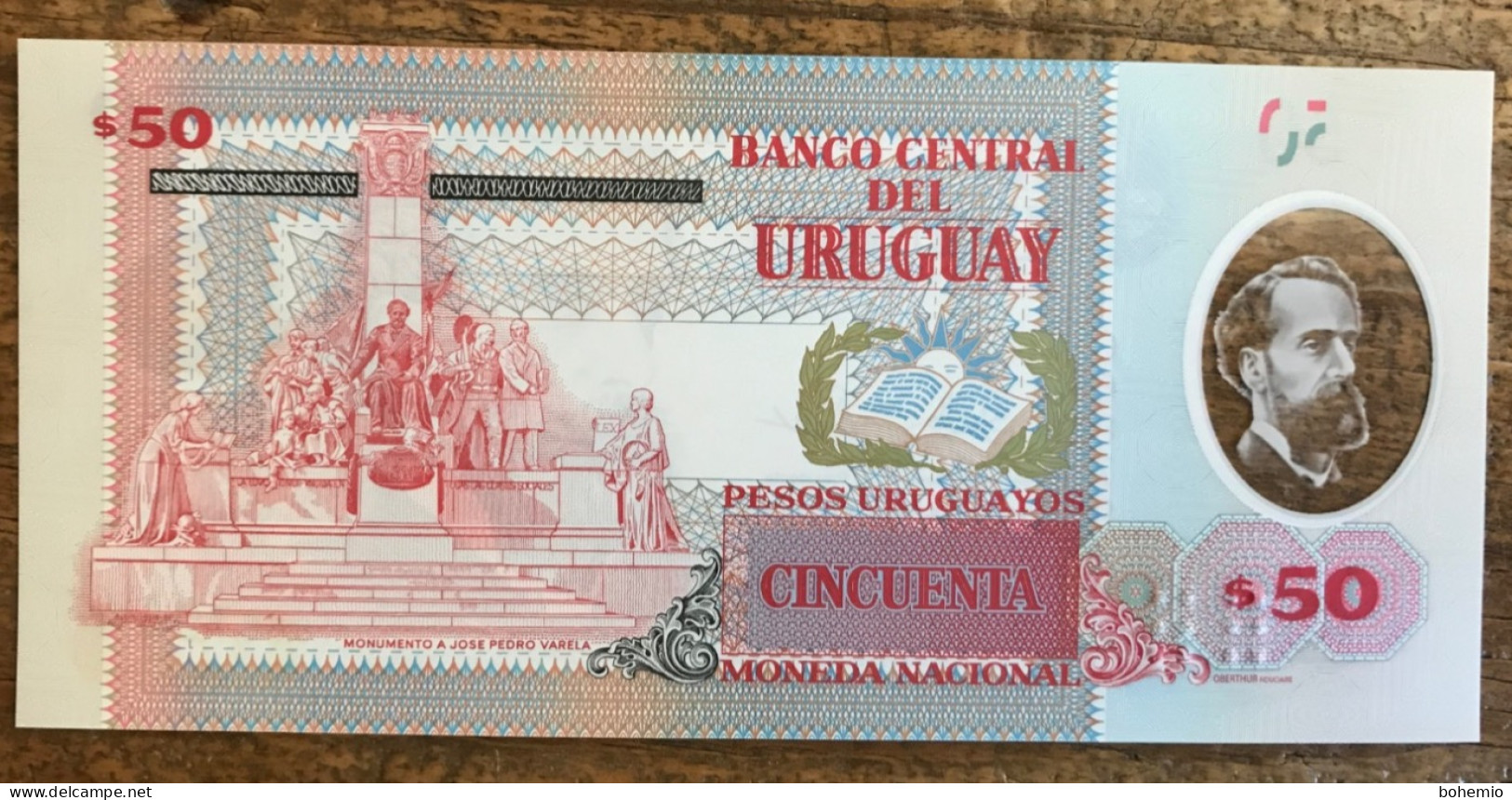 Uruguay $50 Polímero Unc Serie A - Uruguay