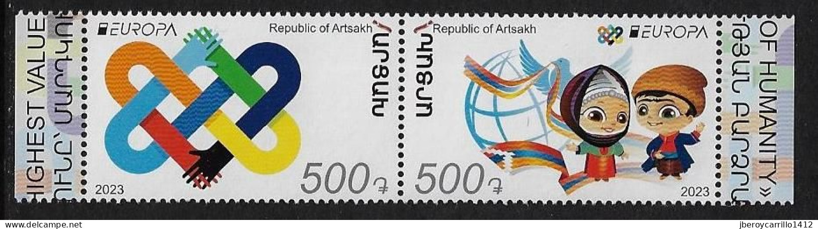 ARTSAKH REPUBLIC /NAGORNO KARABAKH / ARMENIA KARABAKH - EUROPA 2023 -"PEACE"-  SERIE COMBI De 2 V. - N  DENTADA - 2023