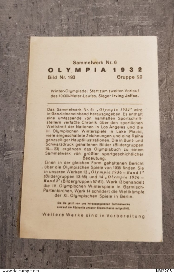 SAMMELWERK NR.6 OLYMPIA 1932 BILD NR.193 GRUPPE 20 WINTER-OLYMPIADE - Sommer 1932: Los Angeles