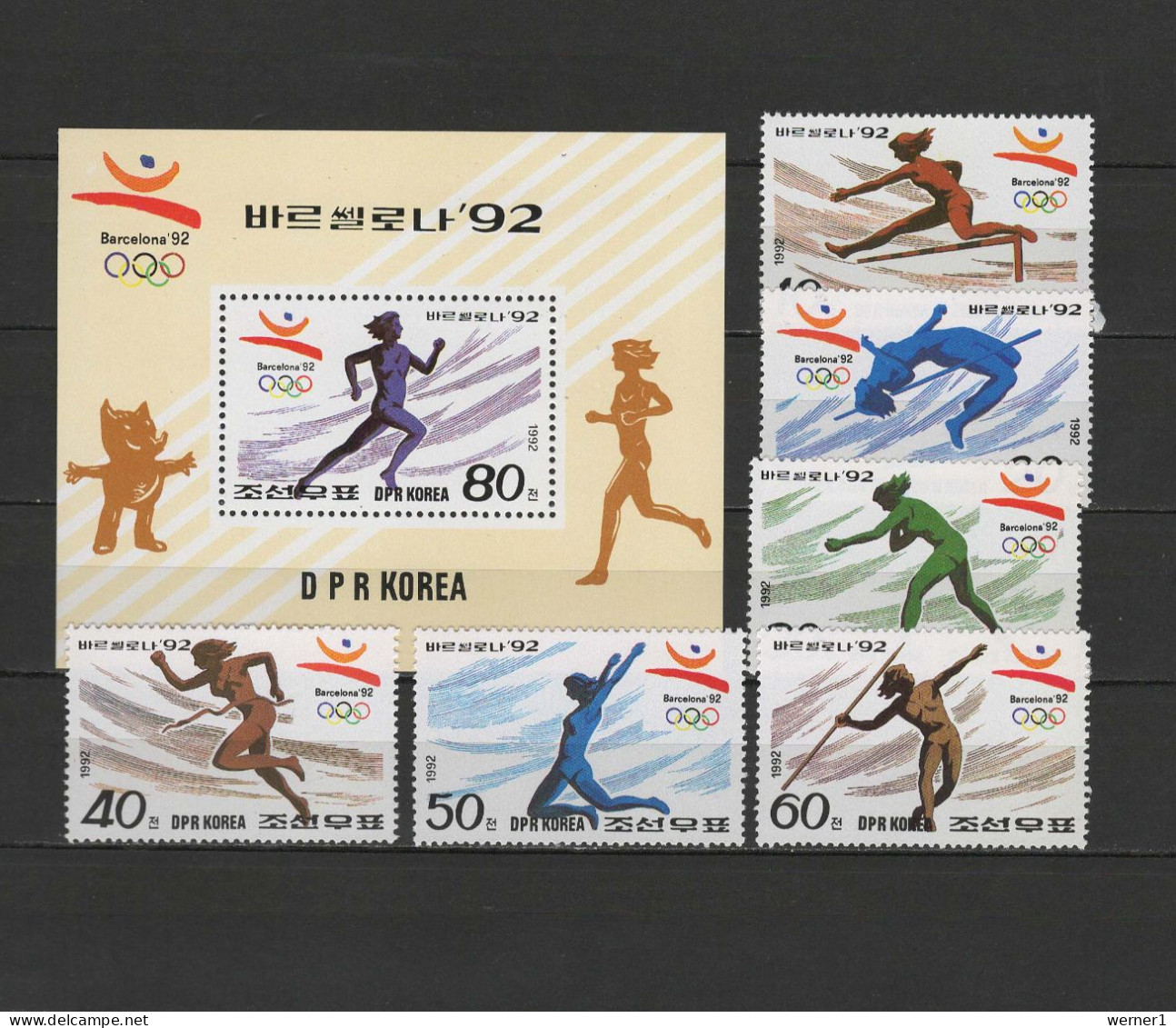 North Korea 1992 Olympic Games Barcelona, Set Of 6 + S/s MNH - Summer 1992: Barcelona