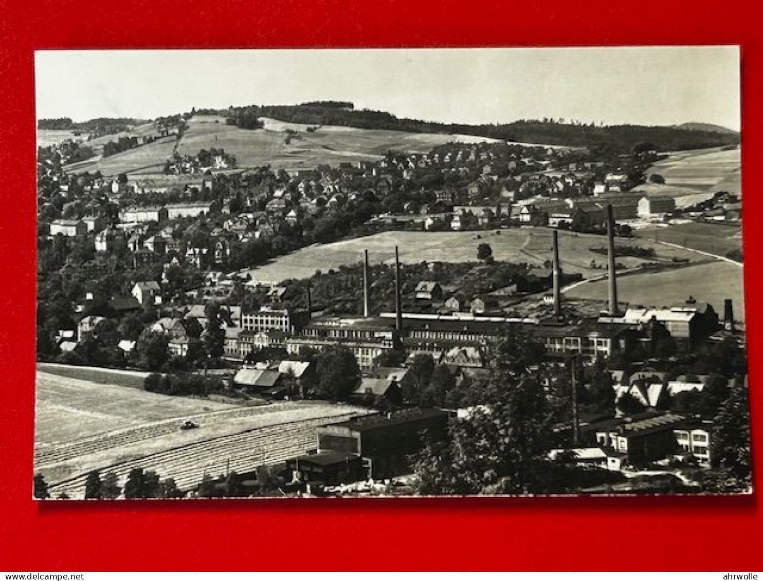 AK Lauter Bernsbach Fabrik Schornsteine Sachsen Erzgebirge Ca. 1955 - Bernsbach